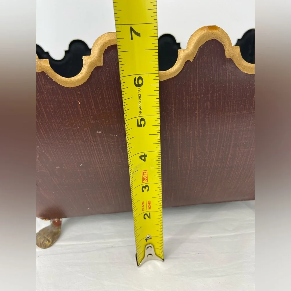 Tole Painted Planter Scalloped Upper Edge outlined inGold paint Claw Footed Base